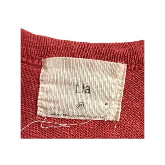 Anthropologie t.la Size XL Beira Pink Woven Peplum Cardigan Sweater - Picture 2 of 7